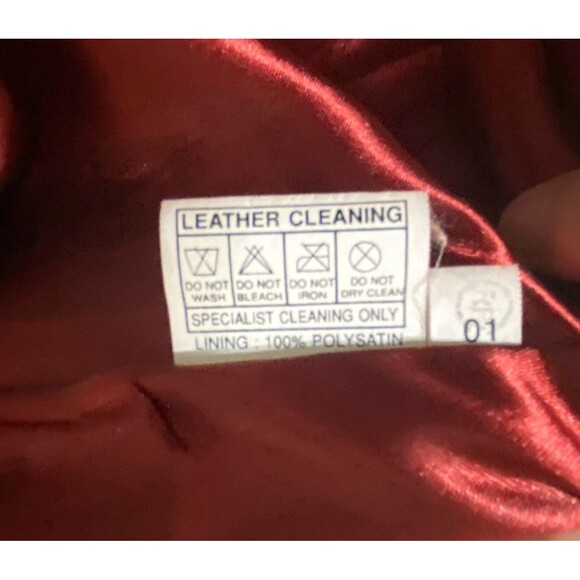 Saguaro Vintage Vibrant Red Leather Jacket Removable Faux Fur Collar Women Large - Picture 7 of 10